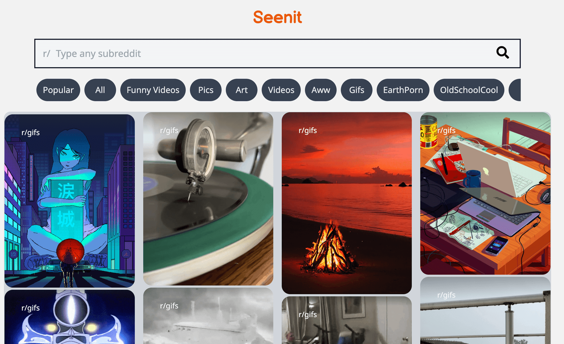 screenshot of Seenit - Simple Reddit clone app